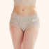 Pregnant woman wearing Blossom Pregnant Women Panties with elegant flower lace design and V-wrap style for comfortable support.