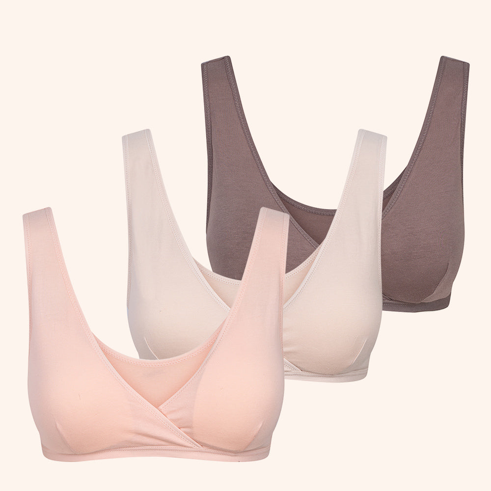 Eco-friendly V-wrap cotton bra