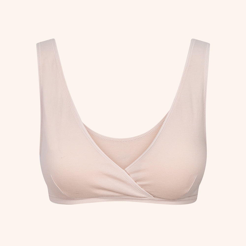 Eco-friendly V-wrap cotton bra