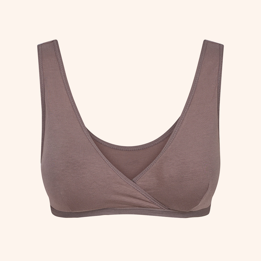 Eco-friendly V-wrap cotton bra