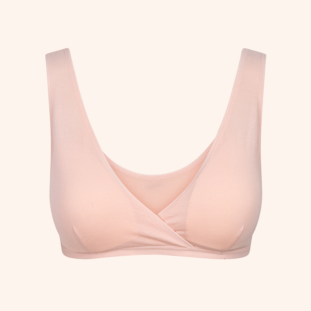 Eco-friendly V-wrap cotton bra