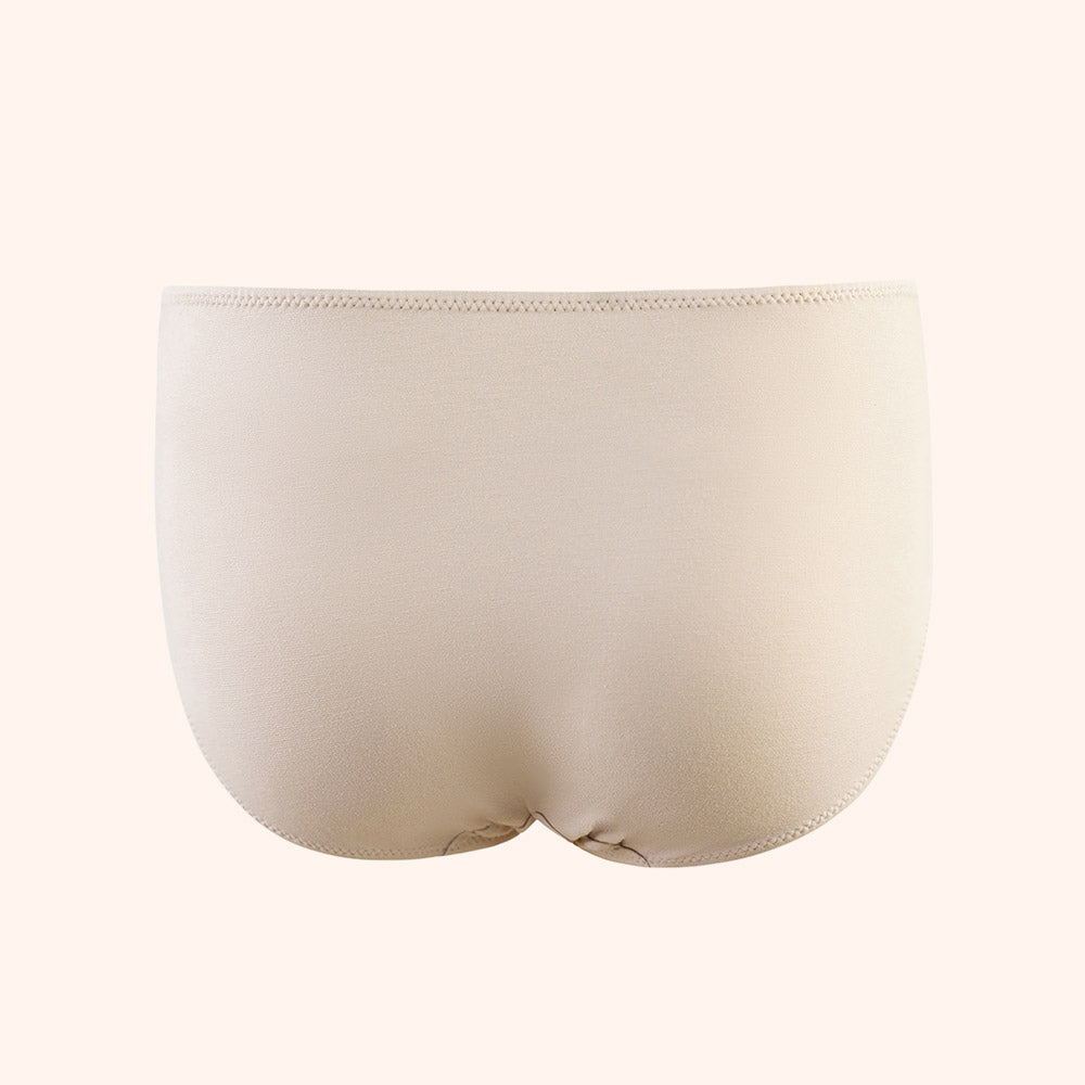 Beige Mothersbaby Re:bir sustainable panty for pregnant women, made of soft, eco-friendly materials for comfort and breastfeeding support